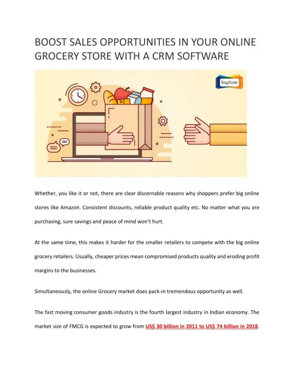 Boost Sales Opportunities in Your Online Grocery Store with a CRM Software