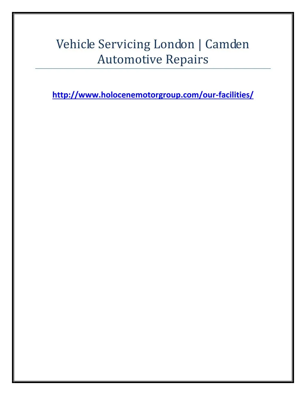 vehicle servicing london camden automotive repairs