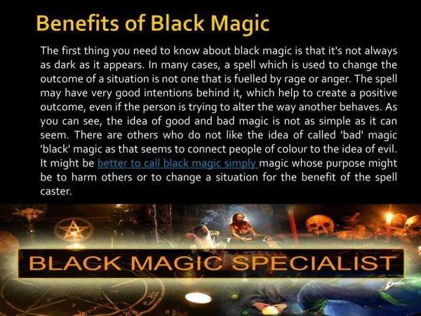Benefits of Black Magic