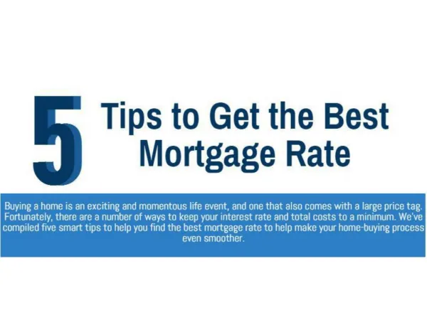 5 Tips to Get the Best Mortgage Rate