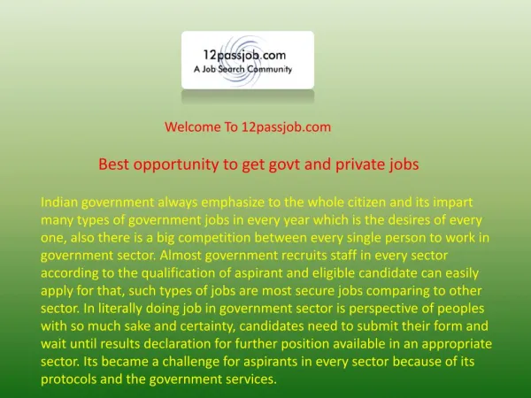 12passjob Govt Job