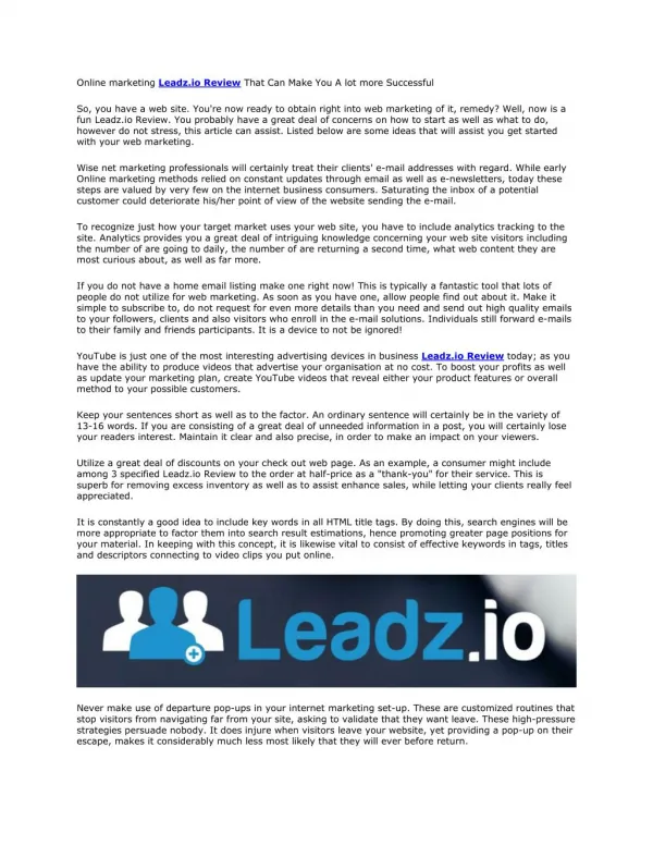 Leadz.io Review And Huge Bonus