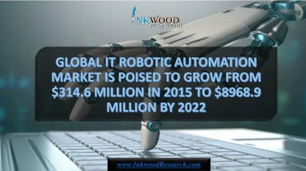 GLOBAL IT ROBOTIC AUTOMATION MARKET IS POISED TO GROW FROM $314.6 MILLION IN 2015 TO $8968.9 MILLION BY 2022