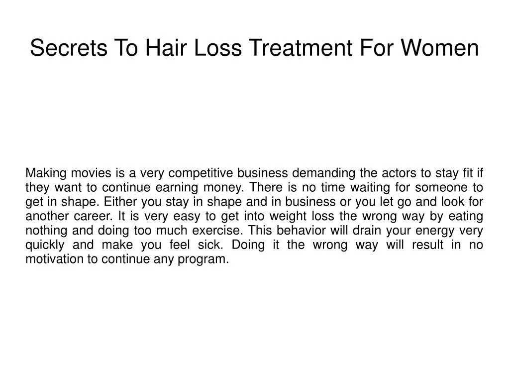 secrets to hair loss treatment for women