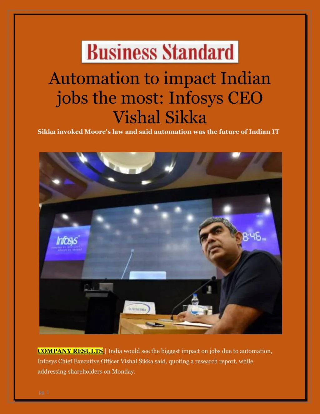 automation to impact indian jobs the most infosys