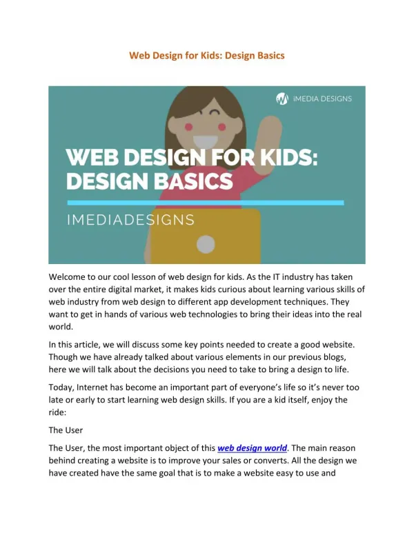 Web Design for Kids: Design Basics