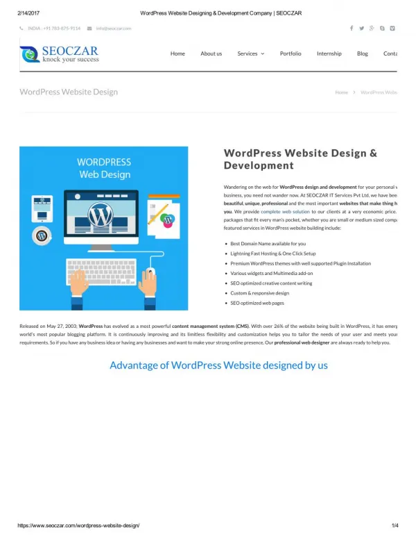 WordPress Website Designing & Development Company