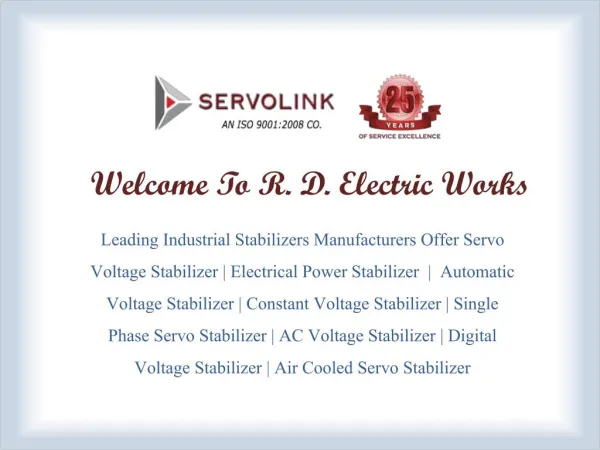 welcome to r d electric works