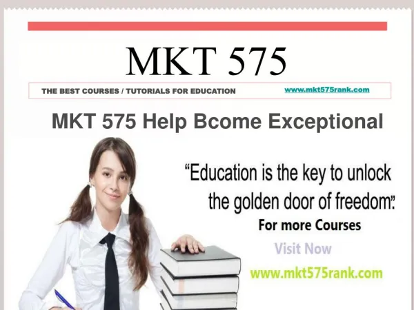 MKT 575 Help Bcome Exceptional / mkt575rank.com