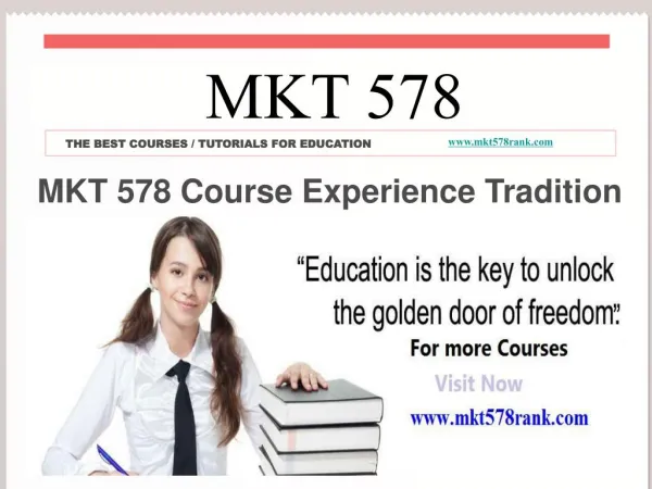 MKT 578 Course Experience Tradition / mkt578rank.com