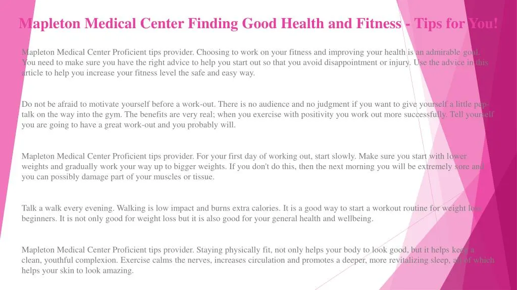 mapleton medical center finding good health and fitness tips for you