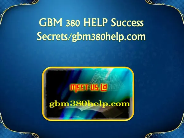 GBM 380 HELP Success Secrets/gbm380help.com