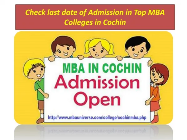 Check last date of Admission in Top MBA Colleges in Cochin