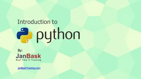 Introduction about Python by JanBask Training