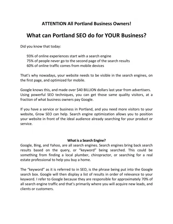 Grow SEO Agency Portland