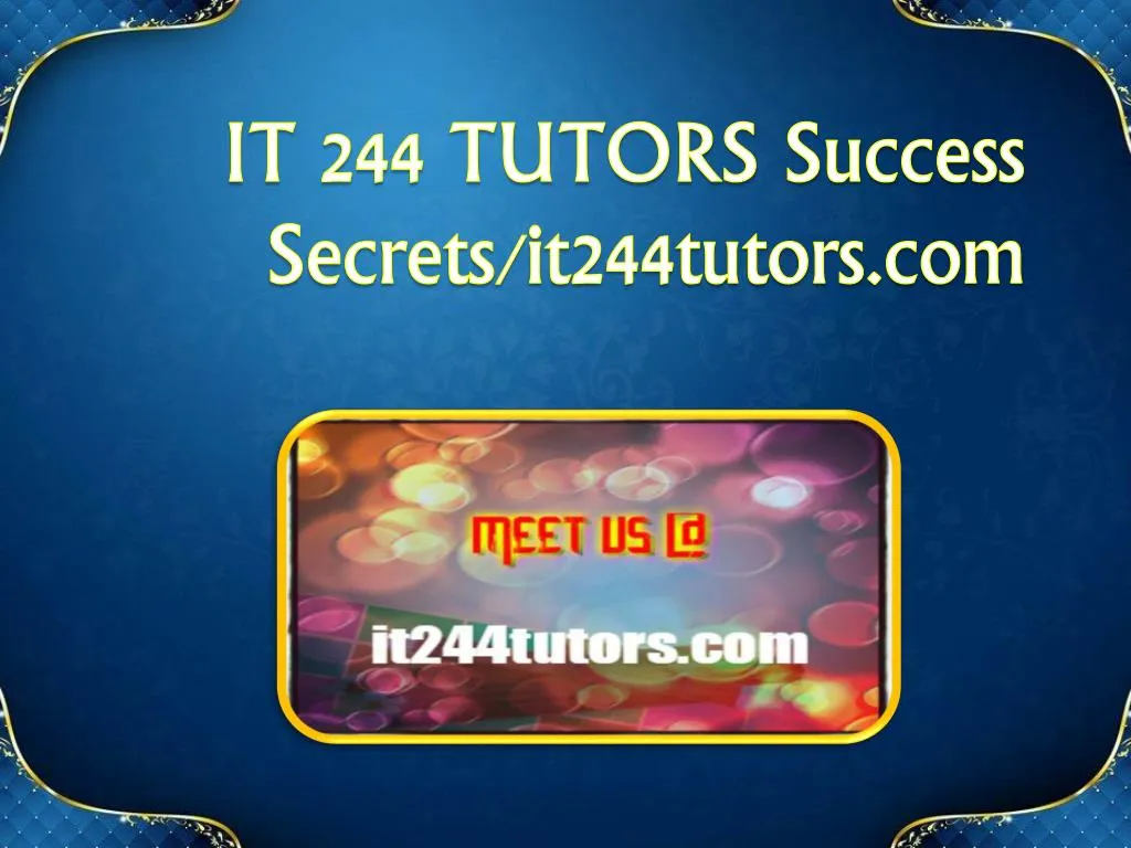 it 244 tutors success secrets it244tutors com