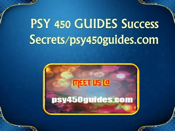 PSY 450 GUIDES Success Secrets/ psy450guides.com