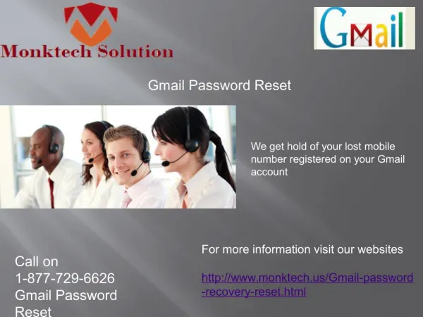 Gmail Password Reset call 1-877-729-6626 Also Accessible Fin Wee Hours