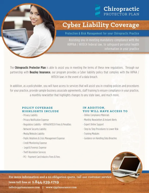 Cyber Liability Coverage - Chiropractic Malpractice Insurance