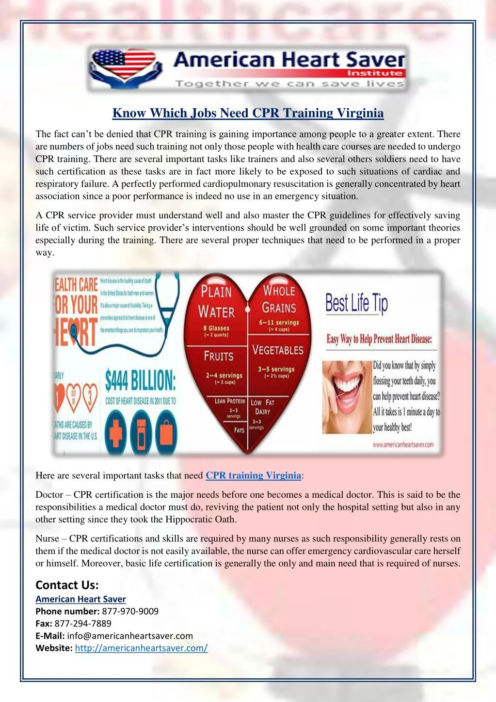 know which jobs need cpr training virginia