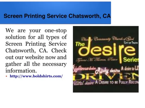 Screen Printing Service Chatsworth, CA