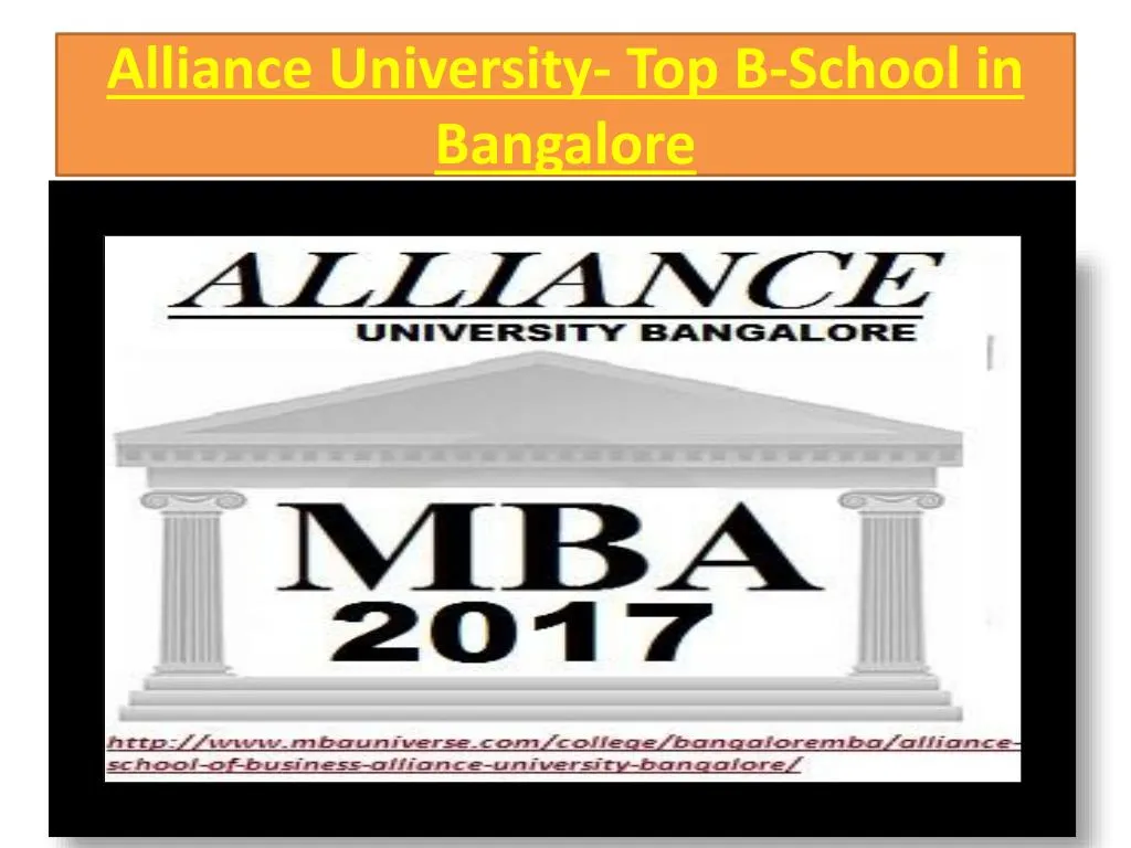 alliance university top b school in bangalore