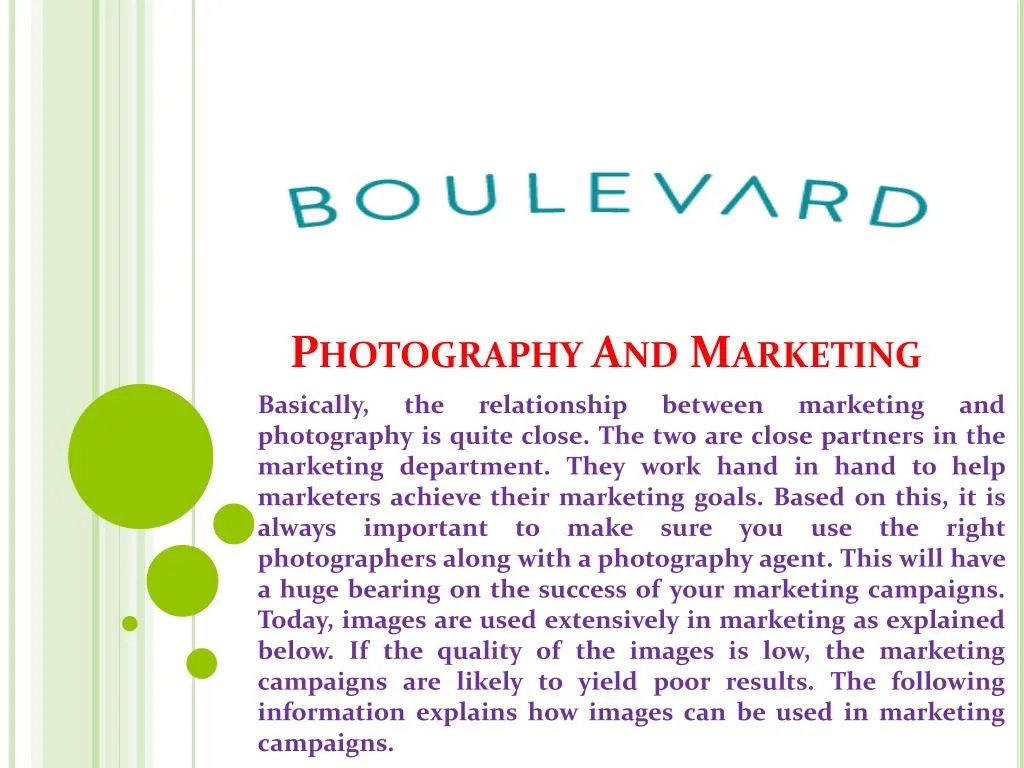 photography and marketing