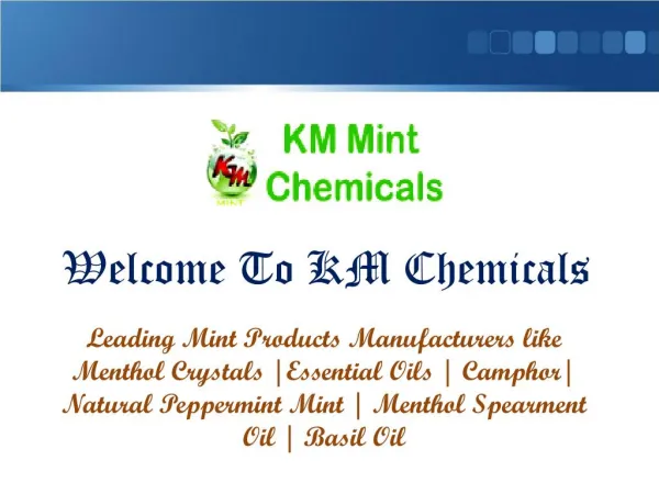 Natural Menthol Crystals Manufacturers