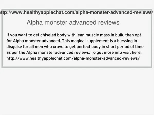 Alpha monster advanced reviews