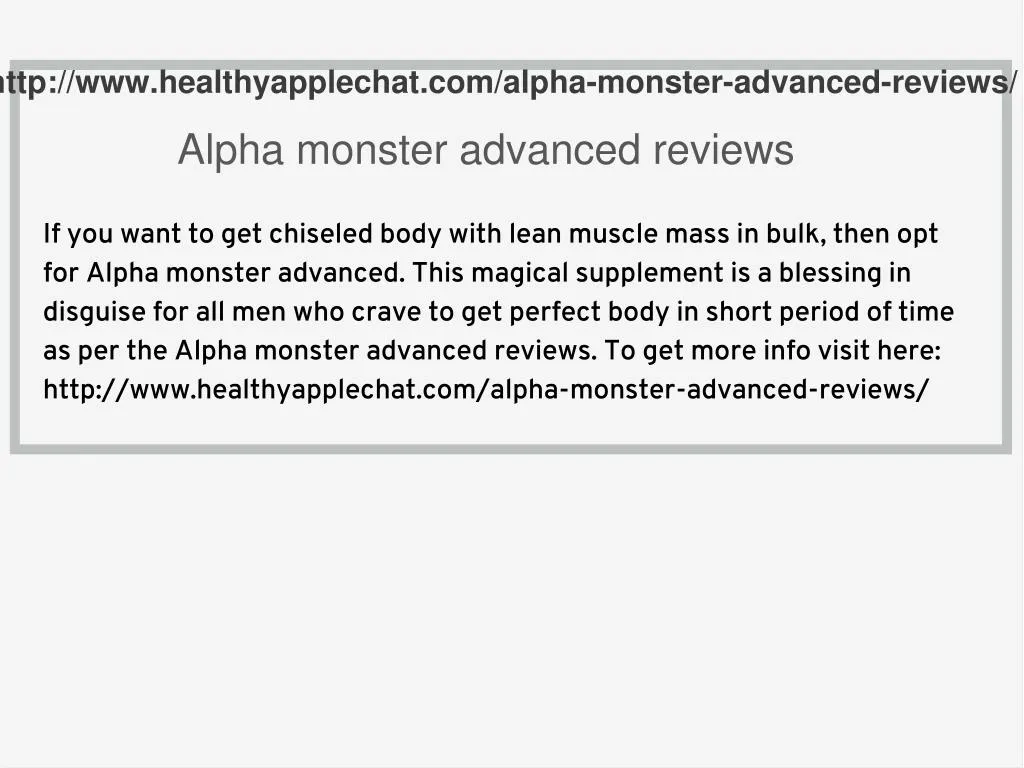 http www healthyapplechat com alpha monster