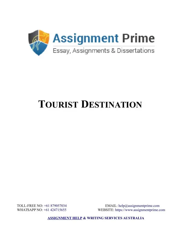 Sample Assignment on Tourist Destination - Assignment Prime Australia