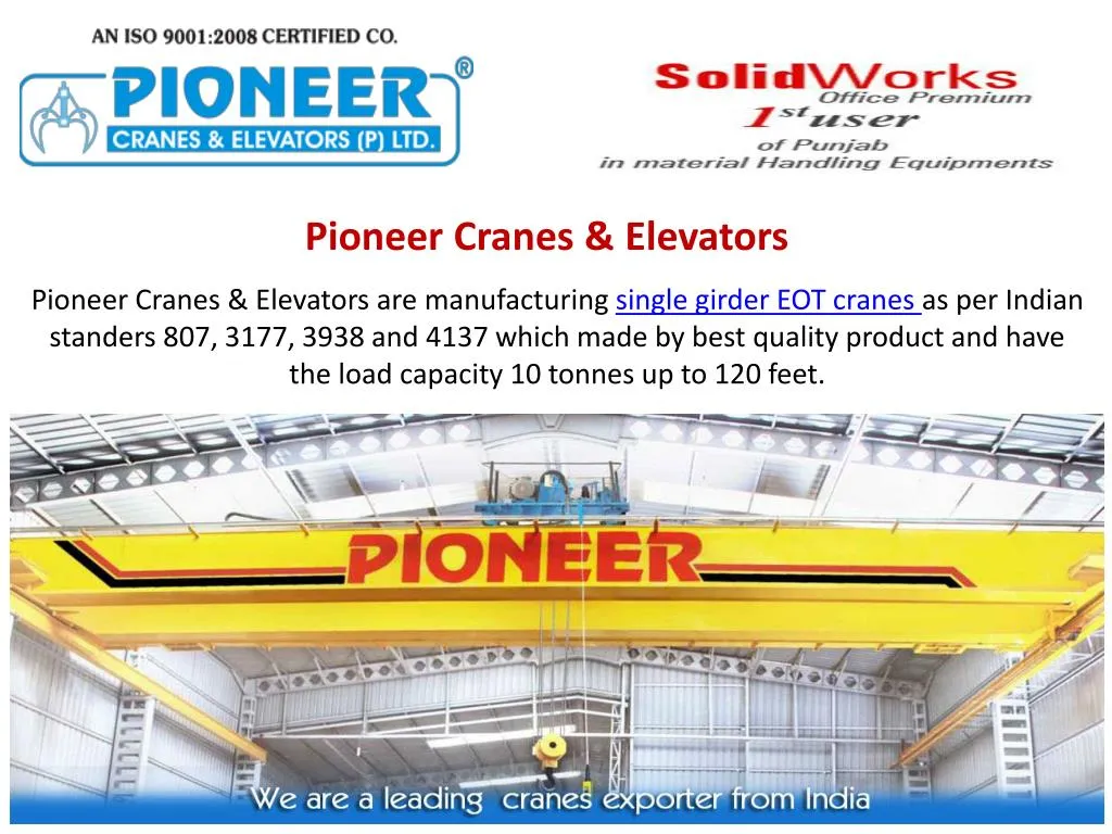 pioneer cranes elevators