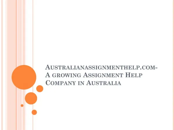 Australianassignmenthelp.com-A growing Assignment Help Company in Australia