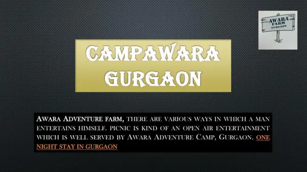 Campawara Gurgaon Day Picnic Adventure Resort