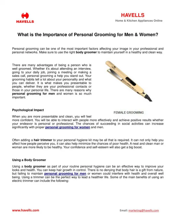 What Is The Importance Of Personal Grooming For Men & Women?