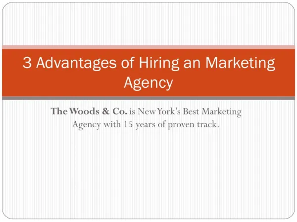 3 Advantages of Hiring an Marketing Agency