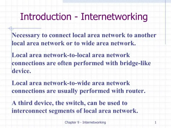 Chapter 9 - Internetworking