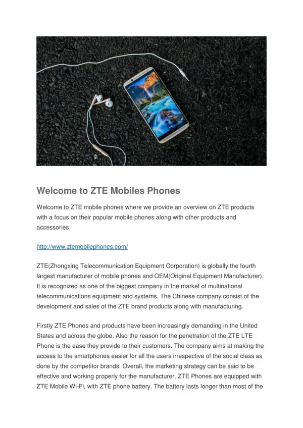 ZTE Mobile phones