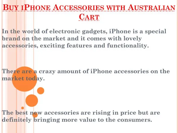 Grab Your iPhone Accessories From Australian Cart