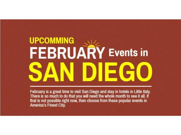 Upcoming February Events in San Diego