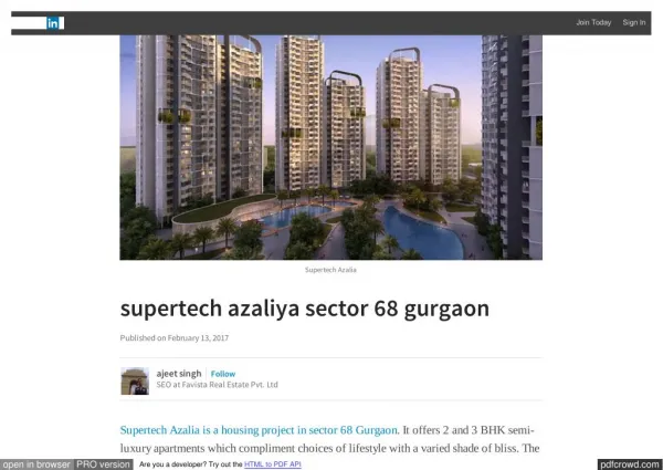 Supertech Azaliya Apartment