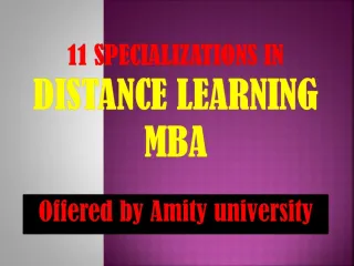 11 specializations in distance learning MBA offered by Amity University - slide 1