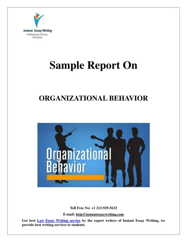 Sample Report on Organizational behavior by Expert Writers of Instant Essay Writing