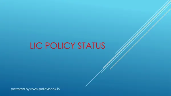LIC policy status
