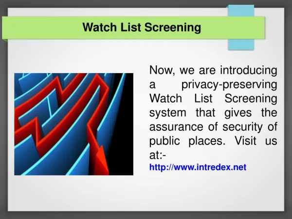 Watch List Screening