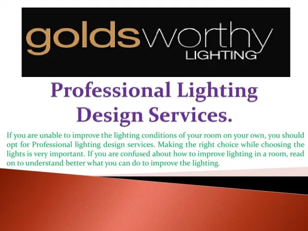 Professional Lighting Design Services.