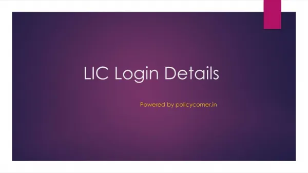 LIC Login Process
