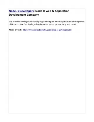 Node Js Developers: Node Js web & Application Development Company - slide 1