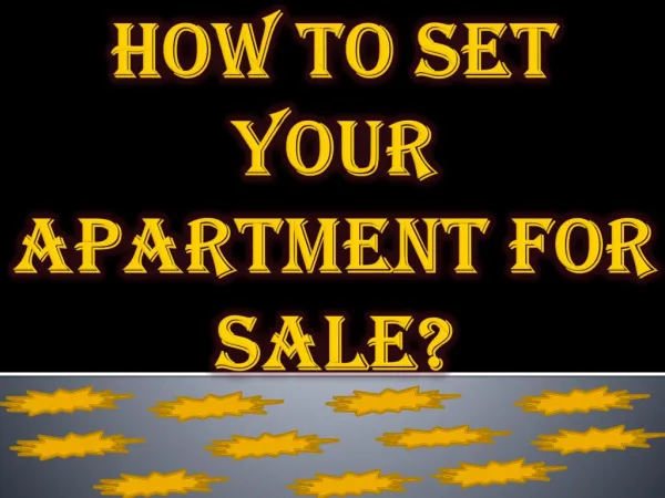 How to Set Your Apartment for Sale?