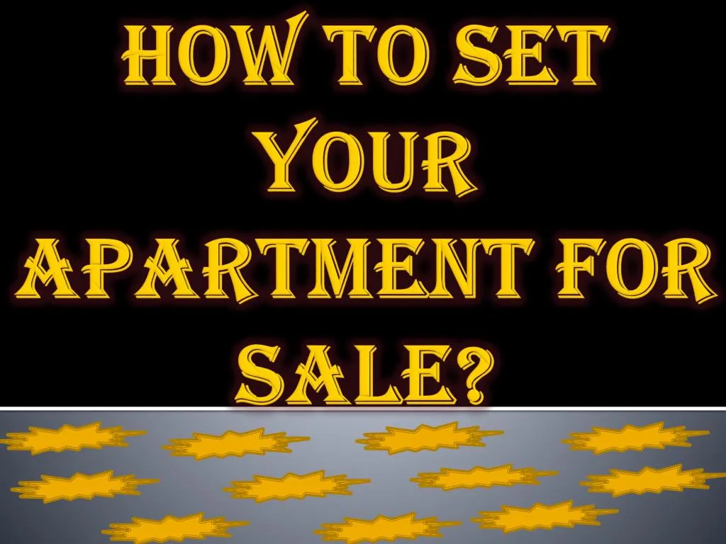 how to set your apartment for sale